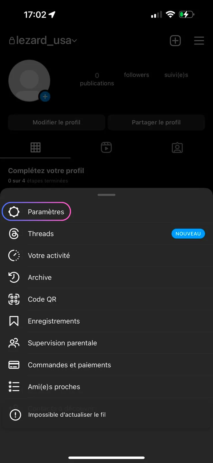 Open the settings menu and click on "Settings"